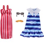 Mattel Barbie Fashions 2-pack Clothing Set, 2 Outfits for Barbie Doll With 2 Dresses, and Accessories GWF04 / JJN94 194735339853