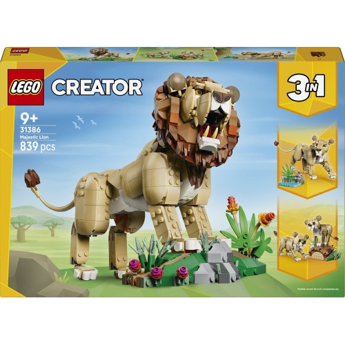 LEGO® Creator 3 σε 1 Άγρια Ζώα: Μεγαλοπρεπές Λιοντάρι, Παιχνίδι 31386 31386 5702018054802
