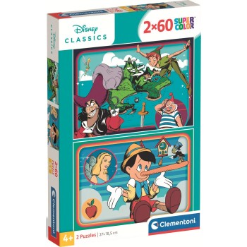 Clementoni Children's Puzzle 2 x 60 Pieces - Disney Heroes 1200-24823 8005125248230