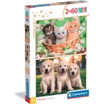 Clementoni Puzzle Super Color Happy Puppies 2x60 pcs 1200-24820 8005125248209
