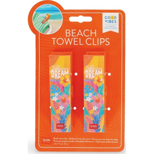 Legami Set of 2 Beach Towel Clips - Tropicana Dream - Beach Towel Clips tropicana  CLI0003 8052694119430