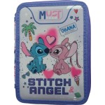 Diakakis imports School Pencil Case Double Filled Disney Stitch - Angel Ohana Must Team 000565996 5205698826245
