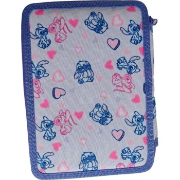 Diakakis imports School Pencil Case Double Filled Disney Stitch - Angel Ohana Must Team 000565996 5205698826245