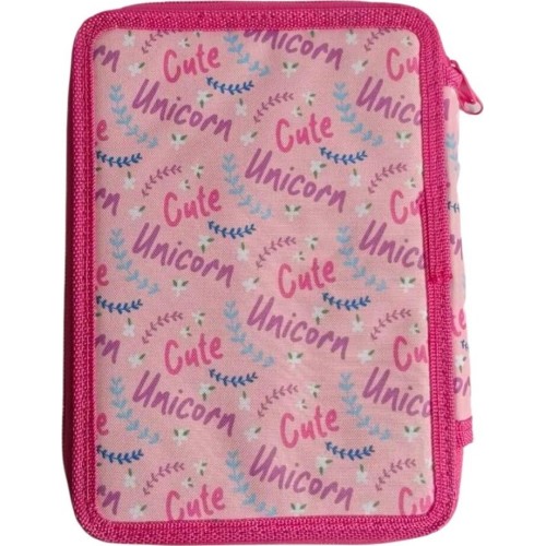 Diakakis imports School Pencil Case Double Filled Must Team Girl - Unicorn 000587250 5205698808449