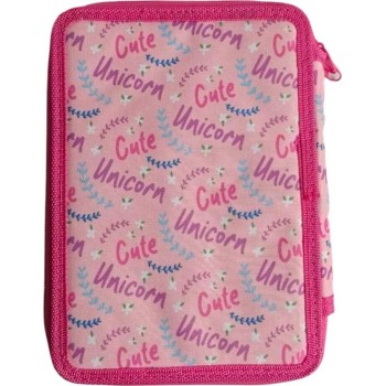 Diakakis imports School Pencil Case Double Filled Must Team Girl - Unicorn 000587250 5205698808449