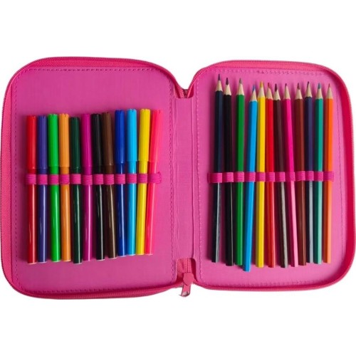 Diakakis imports School Pencil Case Double Filled Must Team Girl - Unicorn 000587250 5205698808449