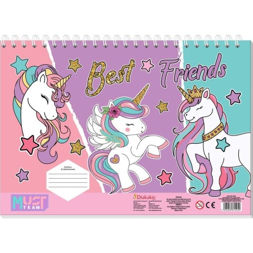 Diakakis imports Must Team Fashion Girl - Unicorn με αυτοκ-στενσιλ- 2 Σελ Χρωμ. 2 Σχέδια 000587406 5205698815959