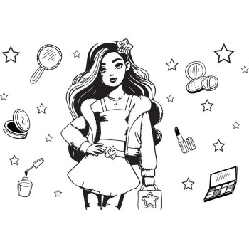 Diakakis imports Must Team Fashion Girl - Unicorn με αυτοκ-στενσιλ- 2 Σελ Χρωμ. 2 Σχέδια 000587406 5205698815959