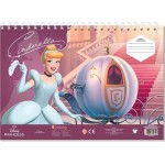 Diakakis imports Princess Drawing Block 23x33 40 sheets Auto-stencil- 2 pg RH 2SH Snow White-Cinderella 000564991 5205698748462