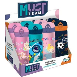 Diakakis imports Παγούρι Θερμός Ανοξείδωτο Must Team 500 ml με καλαμάκι σε 4 Σχέδια 000587463 5205698821349
