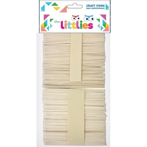 Diakakis imports Wood Pop Sticks 114mm 100tem The Littlies 000646519 5205698428128