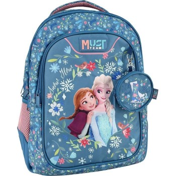 Diakakis imports Σχολική Τσάντα Πλάτης Δημοτικού Disney Frozen Blue Must Team 3 Θήκες 000565775 5205698806490