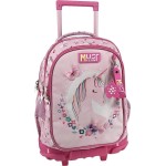 Diakakis imports School Trolley Bag Elementary Must Team Pink Unicorn 3 Compartments 000587628 5205698828638