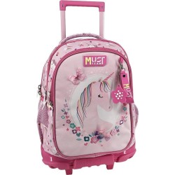 Diakakis imports School Trolley Bag Elementary Must Team Pink Unicorn 3 Compartments 000587628 5205698828638
