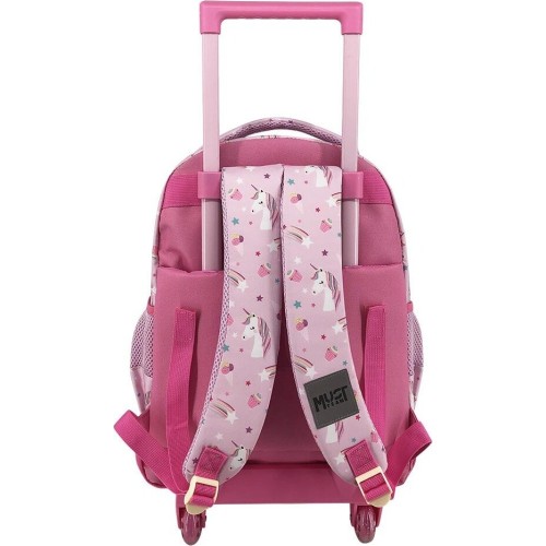 Diakakis imports School Trolley Bag Elementary Must Team Pink Unicorn 3 Compartments 000587628 5205698828638