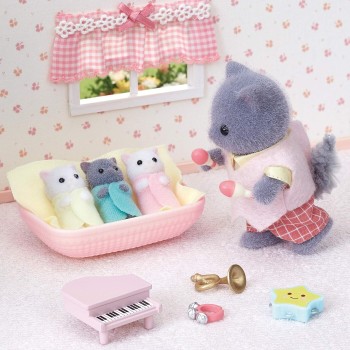 Epoch sylvanian families  persian cat triplets dolls - dollhouse playsets 5458 5054131054581