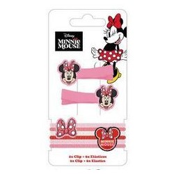 Arditex Disney Minnie Mouse Minnie Hair Accessory Set 2 Clips Tweezers & 6 Rubber Bands WD17559 8430957175599