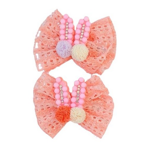 Azure accessories Κοκκαλάκι 2 Τμχ Φιογκάκια Με Πέρλες  XA-0013 5200419209765