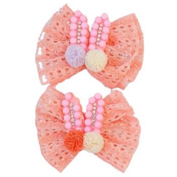 Azure accessories Κοκκαλάκι 2 Τμχ Φιογκάκια Με Πέρλες  XA-0013 5200419209765