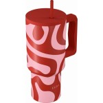 Estia Thermos Straw Tumbler XL Save the Aegean 900ml Coral Waves 01-41588 5207158041588
