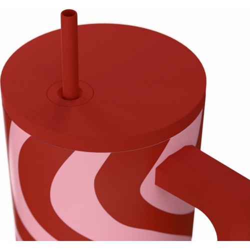 Estia Thermos Straw Tumbler XL Save the Aegean 900ml Coral Waves 01-41588 5207158041588