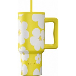 Estia Thermos Straw Tumbler XL Save the Aegean 900ml Yellow Daisy 01-41625 5207158041625