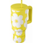 Estia Θερμος Straw Tumbler XL Save the Aegean 900ml Yellow Daisy 01-41625 5207158041625