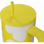 Estia Θερμος Straw Tumbler XL Save the Aegean 900ml Yellow Daisy 01-41625 5207158041625
