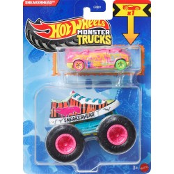 Mattel Hot Wheels Monster Truck & Car, 1:64 Scale Die-cast Truck & Car (2 Vehicles) (styles May Vary) GRH81 / JJT58 194735341511