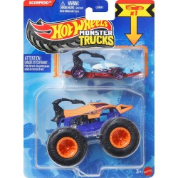 Mattel Hot Wheels Monster Truck & Car, 1:64 Scale Die-cast Truck & Car (2 Vehicles) (styles May Vary) GRH81 / JJT61 194735341542