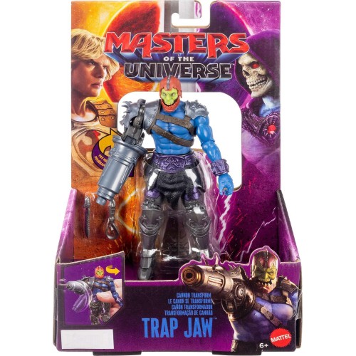Mattel Masters of the Universe Cannon Transform Trap Jaw Feature Action Figure Toy, 5.5 Inch Twist & Release JKH99 / JKJ03 19473