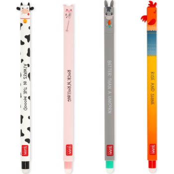 Legami Set of 4 Erasable Gel Pens - Farm Sweet Farm farm sweet farm EPSET0016 8052694113322