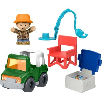 Mattel Fisher-price Little People Fishing Trip Adventure Figure & Vehicle Set for Toddlers, 5 Pieces JMT84 / JMT86 194735385430