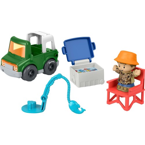 Mattel Fisher-price Little People Fishing Trip Adventure Figure & Vehicle Set for Toddlers, 5 Pieces JMT84 / JMT86 194735385430