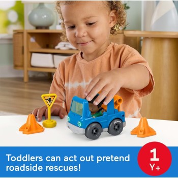 Mattel Fisher-price Little People Roadside Tow & Go Rescue Figure & Vehicle Set for Toddlers, 5 Pieces JMT84 / JMT87 19473538542