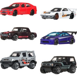 Mattel Hot Wheels 1:64 Scale Die-cast Toy Cars, Set of 6 Japanese Vehicles (styles May Vary) JLB23 194735359844