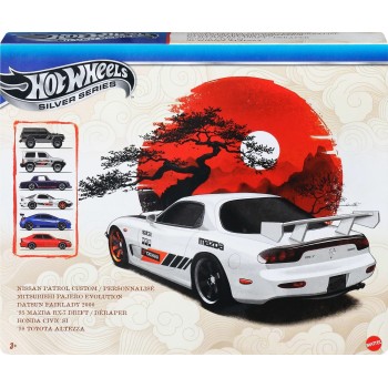 Mattel Hot Wheels 1:64 Scale Die-cast Toy Cars, Set of 6 Japanese Vehicles (styles May Vary) JLB23 194735359844