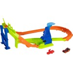 Mattel Hot Wheels Stunt Tracks Jump Circuit Speedway With 1:64 Scale Die-cast Toy Car, 180-degree Curve JLM90 / JHK74 1947353339