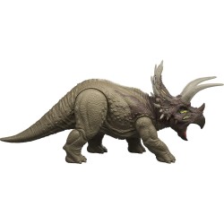 mattel jw - δεινοσαυροι με κινουμενα μελη, λειτουργια επίθεσης, ηχους and φως jurassic world wild roar triceratop jw - δεινοσαυρ