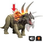Mattel Jurassic World Wild Roar Triceratops Dinosaur Action Figure Toy, Sounds & Attack & Lights JGB87 / JKL81 194735352371