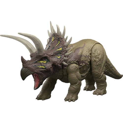 Mattel Jurassic World Wild Roar Triceratops Dinosaur Action Figure Toy, Sounds & Attack & Lights JGB87 / JKL81 194735352371