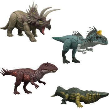 Mattel Jurassic World Wild Roar Triceratops Dinosaur Action Figure Toy, Sounds & Attack & Lights JGB87 / JKL81 194735352371