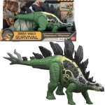 Mattel Jurassic World Gigantic Thrashers Stegosaurus Dinosaur Action Figure Toy, 2 Attacks & Evolve Feature JGB92 / JKL85 194735