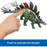 Mattel Jurassic World Gigantic Thrashers Stegosaurus Dinosaur Action Figure Toy, 2 Attacks & Evolve Feature JGB92 / JKL85 194735