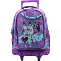 Diakakis imports School Trolley Bag Elementary Must Team K-pop Purple 3 Compartments 000587782 5205698837951