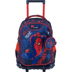 Diakakis imports School Trolley Bag Elementary Spider-man Nyc Hero Must Team 3 Compartments 000508817 5205698825569