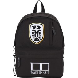 Diakakis imports Backpack Must Team Monochrome Classic 32x19x42 2 Central Cases Black WITH Gray Paok 100 000130257 5205698820588