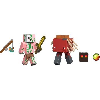 Mattel Minecraft core figure 2-pack - zombified piglin & minecraft strider GTT53 / JCN56 194735273508