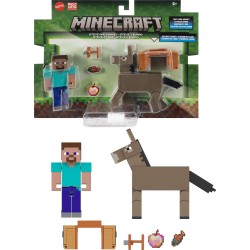 Mattel Minecraft core figure 2-pack - steve & donkey GTT53 / JCN54 194735273621