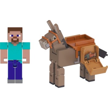 Mattel Minecraft core figure 2-pack - steve & donkey GTT53 / JCN54 194735273621